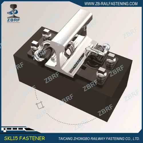 E-clip rail fastening system for railroad