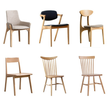 Modern Solid Wood PU Upholstered Dining Chairs for Restaurants, Cafes, Hotels, Villas - Cheap and Simple