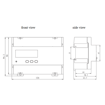 DTSF1946 MODBUS-RTU DIN מסילה רכוב מכסים KWH METER