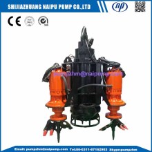 Submersible slurry pump with stirrer