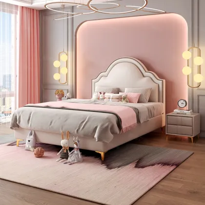 Simple Leather Bed for Bedroom - Double & King Sizes