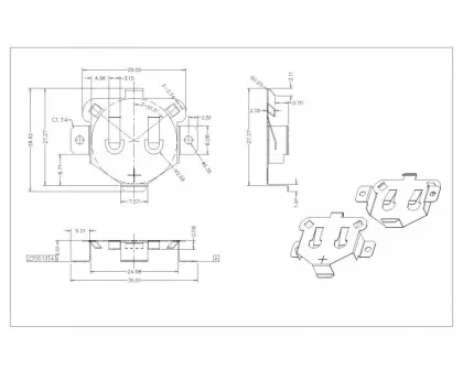 BS-S-SI-R-11740 SM COIN CELL CLIP
