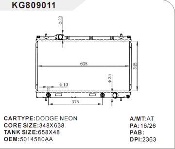 car radiator car for DODGE NEON OEM:5014580AA