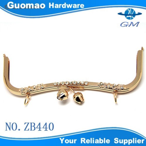 Gold zinc alloy with crystal metal purse frame