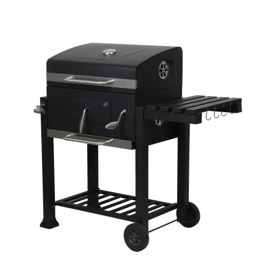 Black Large Charcoal Grill Deluxe BBQ Smoker for Picnic Camping Patio Backyard Cooking