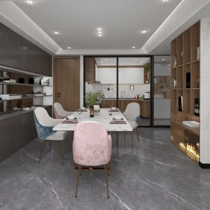 High Gloss Kajaria Grey Marble Finish Porcelain Bedroom Floor Tiles 750x1500mm