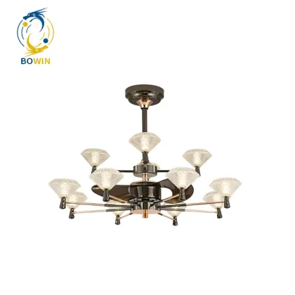 2023 LED Lights with Ceiling Fan: Retractable Chandelier Fan Light