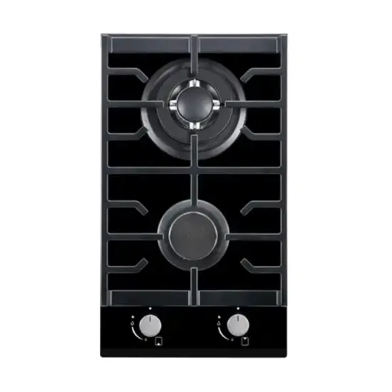 China Factory Black Tempered Glass Panel 2 Burner Gas Cooker