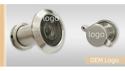 Brass door viewer mounted on the door