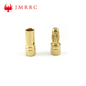 Gouden vergulde bananenplug 3,5 mm kogelconnector