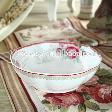 9 Inches New Bone China Ceramic Fruit Bowl in Color Box