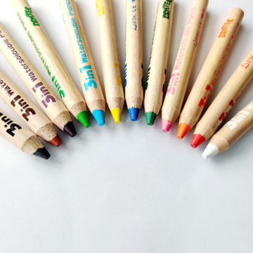 Wholesale Big Size 3 in 1 Woody Wax Pencil Crayons