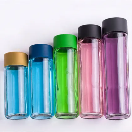 500ml Glass Voss Water Drinking Bottle With Lid