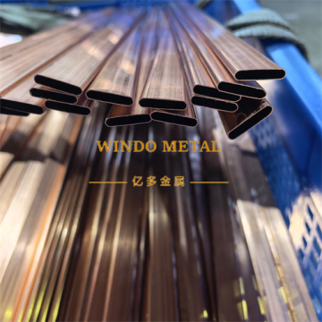 Half-hard temper brass flat tubing for heat exchangers