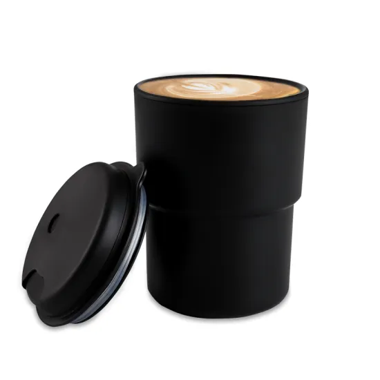 Set of 2 Reusable Coffee Mugs: Insulated Espresso Cups with Silicone Lids for Hot and Cold Drinks