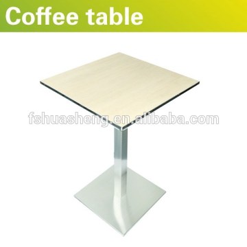 Stainless steel table base wood top coffee table