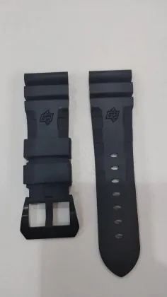 Pure Color Diver Rubber Silicone Watch Strap with PVD Tang Buckle for Panerai PAM 24mm