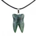 Fancy Fasper Tooth Necklace for Women Men Handmade Craved Stone Teeth