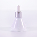 Special shape white serum bottle with silver dropper