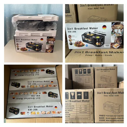 In Stock 3-in-1 Electric Breakfast Maker: Sandwich Maker & Toaster Oven