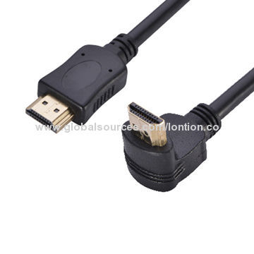 Right Angle High Speed HDMI Cable 1.4 with All Material, Comply with RoHS/CE/FCC Requirement