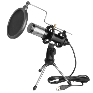 Professional Condenser Microphone Kit with Tripod Stand for Computer-Based Live Recording and Gaming