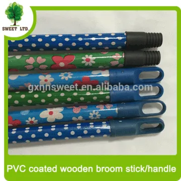 2016 Wholesales well straight PVC coated wood broom stick / wood stick for sweeping tools 120*2.2CM