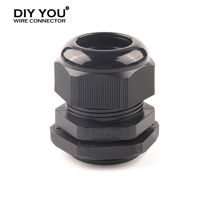 10pcs M type Waterproof Cable Gland Connector IP68 Black M12x1.5 for 4-6.5mm M16/20/25/32/40/50/63 Cable Nylon Plastic Connector