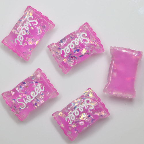 Paillettes belle résine à dos plat en vrac 17*25mm sacs de bonbons sucrés forme solide perle autocollant pour artisanat bricolage décoration de téléphone