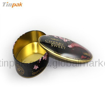 creative oval tea tin packaging
