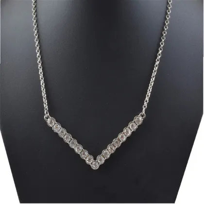 Handmade Silver And Gold Plated Alloy Rhinestone Necklace