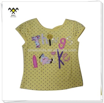latest european style girls 100% cotton t shirt