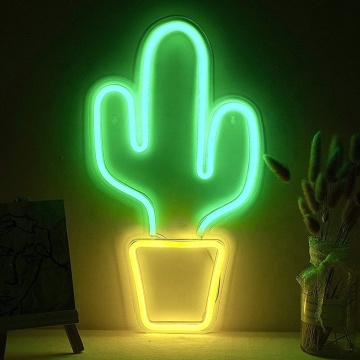 Big Cactus Neon Light: Znak LED zasilany przez USB do wystroju sypialni