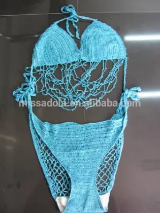 Missadola knitted one piece Crochet swimsuit