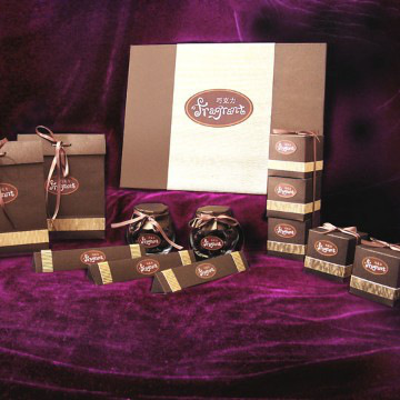 A whole set of chocolate box with paper bag