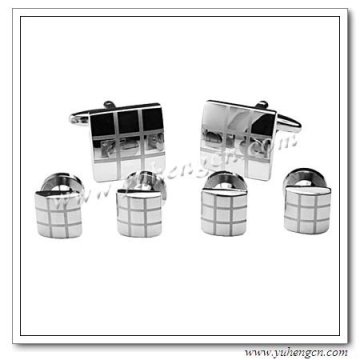 High Polished Metal Engraved Tuxedo Studs
