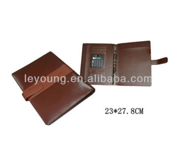 Personal Leather 9 ring notebook cover with popper fastening