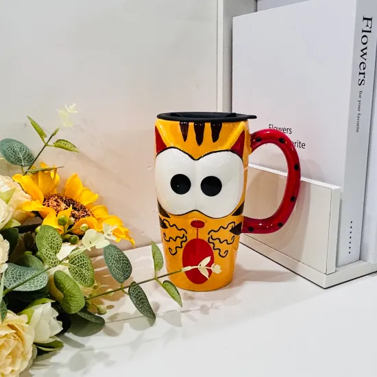 Cute Cartoon Design Large Capacity Mug: Perfect for Milk, Beer, and Coffee