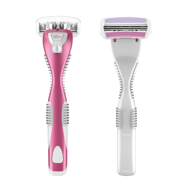Changeable Refill Women's Razor with 3 Blades and Cartridge System