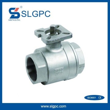 pneumatic type 2 Pc stainless steel ball valve with ISO mounting pad