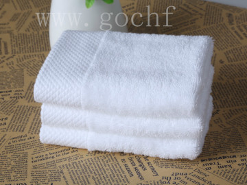 white diamond banded facecloth flannel face towel