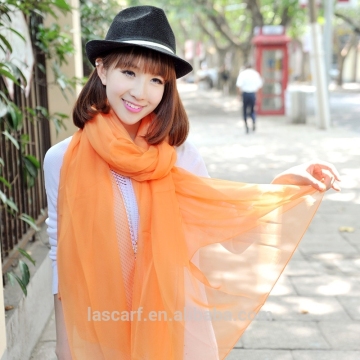 New style 100% Polyester scarves women's pure color shawl dress