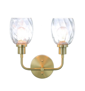 Luxury Retro Interior Brass Glass Shade E26 Bulb Holder Wall Sconce