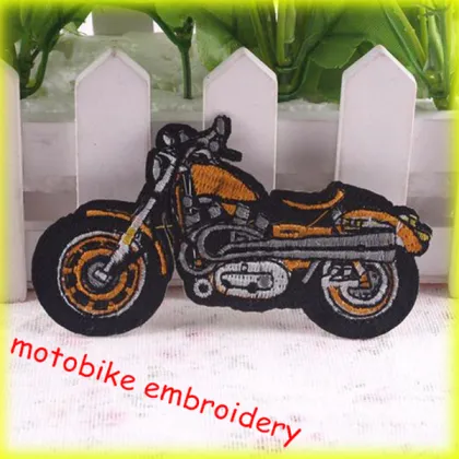 motobike creative flat embroidery patches/embroidery badges