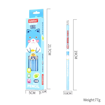 WEIBO Wholesale HB Hexagon Wooden Graphite Cartoon Animals Cute Kawaii Pencil With Eraser For School
