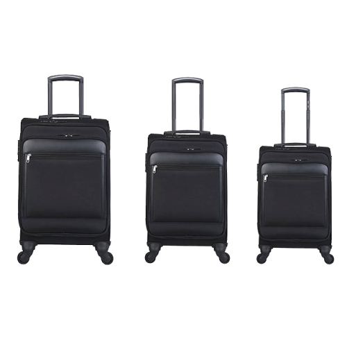 Beauty suitcase 3 pcs black EVA cheap trolley luggage with retractable wheels