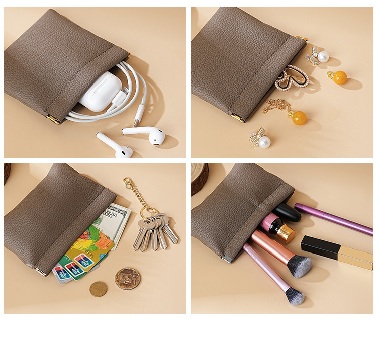 PU Leather Automatic Closing Jewelry Pouch for Travel