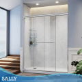 SALLY Polished Chrome Sliding Shower Door Recesses Enclosure