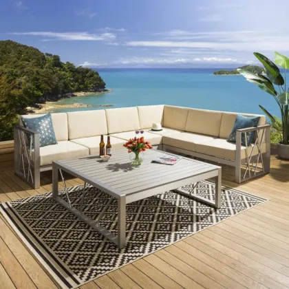 King Patio Sofa: Royal Blue Modern Outdoor Garden Furniture Set
