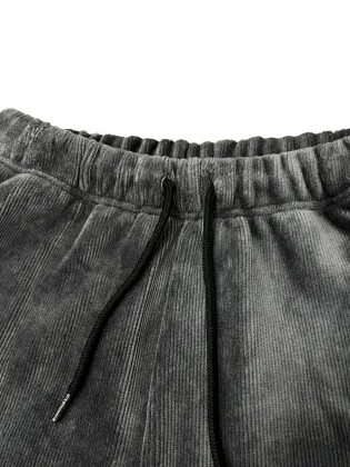 100%cotton black velvet corduroy casual pants